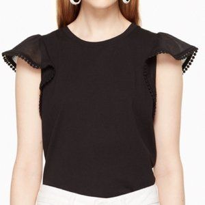 Kate Spade Broome Street flutter Sleeve Tee.